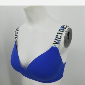 Victoria's Secret Vibrant Blue Bra with Logo Straps